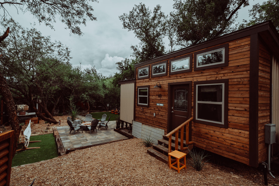 Tiny Camp Cottonwood Arizona Exterior of Wonder Cabin